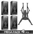 Pack de 4 Adjustable Door Swing with Legs Support and Seat