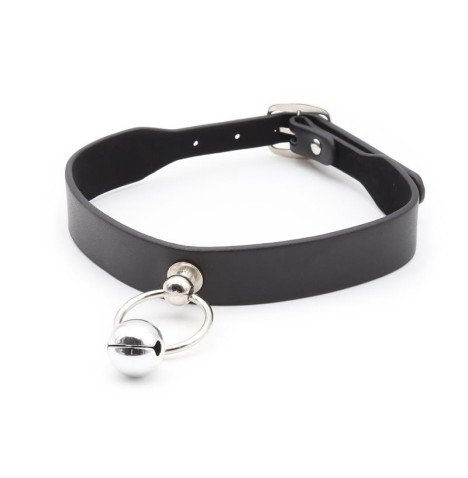 Collar with Hoop and Bell Black