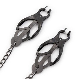 Japanese Nipple Clamps with Chain Black